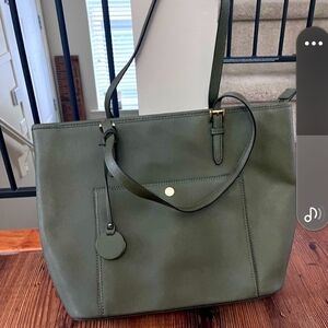 Elegant Olive Green Tote/laptop Bag